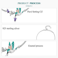 'Kingfisher' Charm Bracelet CZ and Sterling Silver - Sterling Silver Bracelets - Allora Jade