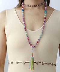 'Hamsa' Agate, Jasper and Amazonite 108 Mala Beads Necklace - Allora Jade