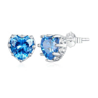 'Birthstone Hearts' CZ and Sterling Silver Stud Earrings - Allora Jade