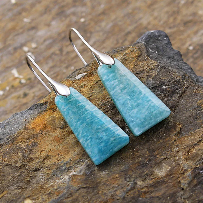 'Wiluray' Amazonite Earrings - silver | ALLORA JADE