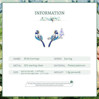 'Blue Bird' Sterling Silver and CZ Stud Earrings - Sterling Silver Earrings - Allora Jade