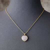 'Rose Quartz' Heart Pendant Necklace | ALLORA JADE