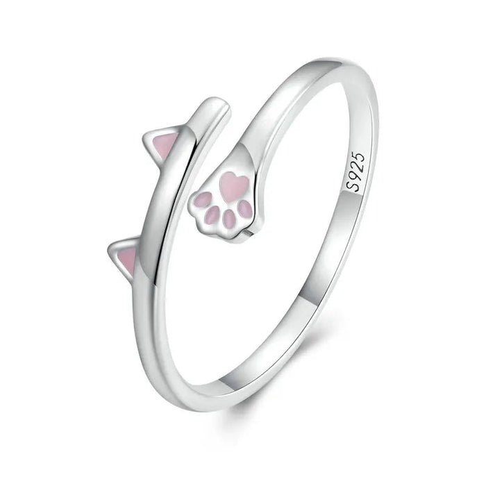 'Ears and Paw' Sterling Silver Ring | ALLORA JADE