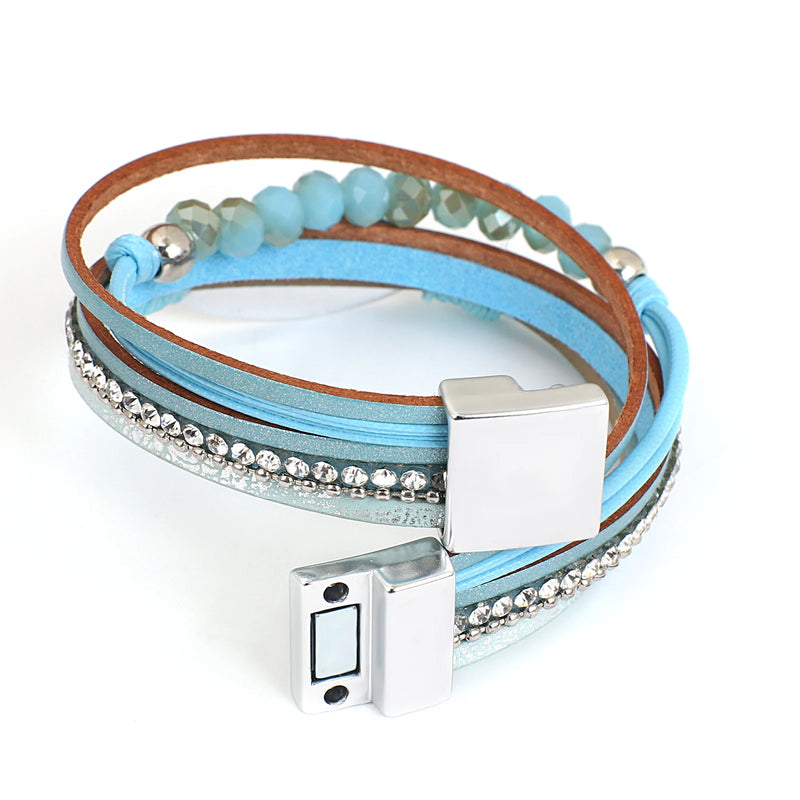 'Blessed' Charm Cuff Bracelet - blue - Women's Bracelet - ALLORA JADE