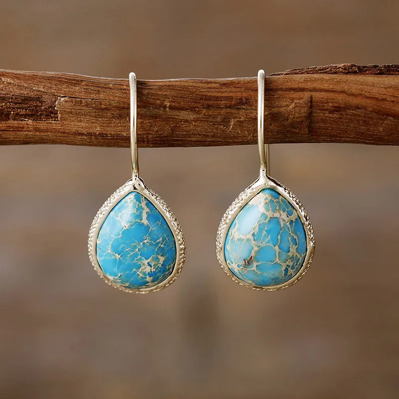 'Yuriyawi' Sky Blue Earrings - Women's Drop Earrings - ALLORA JADE 