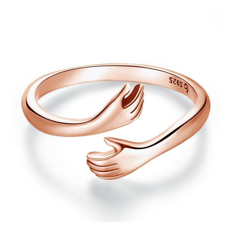 'Loving Hug' rose gold plated Sterling Silver Ring - Allora Jade