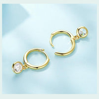 'Clear Drops' Gold plated Sterling Silver and CZ Earrings - Allora Jade