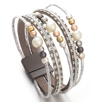 'Girinya' Pearl Beads Cuff Bracelet - silver - women's bracelet | Allora Jade