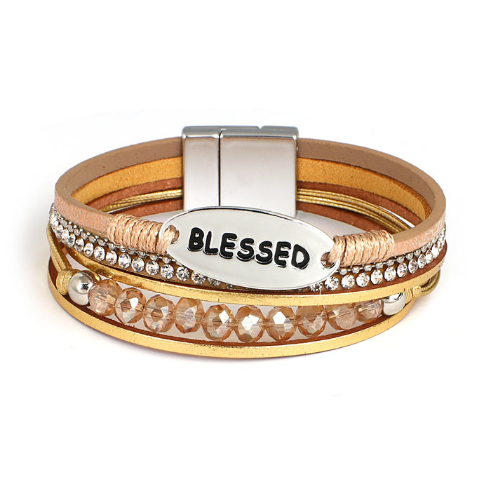 'Blessed' Charm Cuff Bracelet - gold - Women's Bracelet - ALLORA JADE