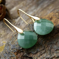 'Ritzy' Aventurine Stone Drop Earrings - Allora Jade