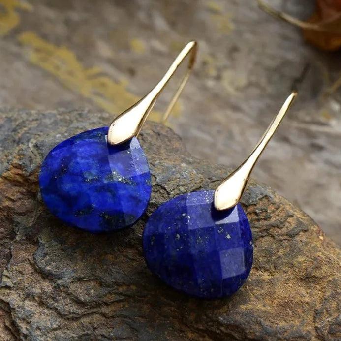'Ritzy' Lapis Lazuli Stone Drop Earrings - Womens Earrings Crystal Earrings - Allora Jade