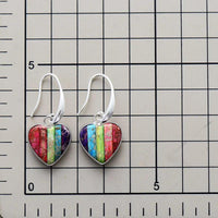 'Giiny' Rainbow Jasper Hearts Drop Earrings - Womens Earrings Crystal Earrings - Allora Jade