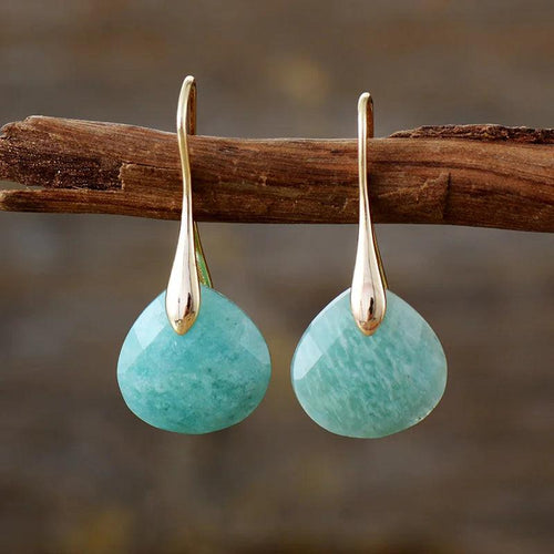 Amazonite Faceted Drop Earrings - Allora Jade
