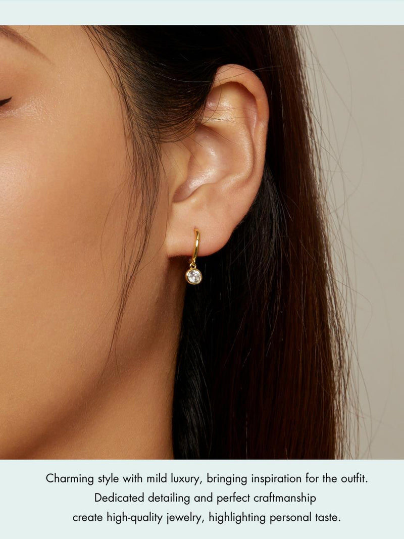'Clear Drops' Sterling Silver and CZ Earrings - Sterling Silver Earrings - Allora Jade