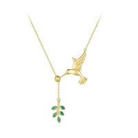 'Hummingbird' Pendant Necklace CZ and Sterling Silver - Sterling Silver Necklaces - Allora Jade