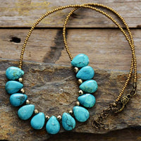'Kaya' Turquoise and Seed Beads Necklace - Allora Jade