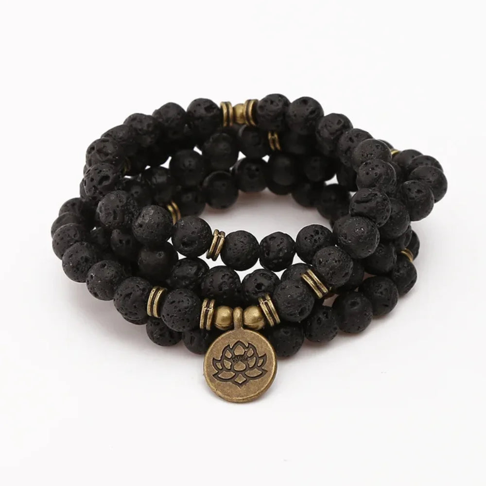 Lava Rock 108 Mala Beads - ALLORA JADE