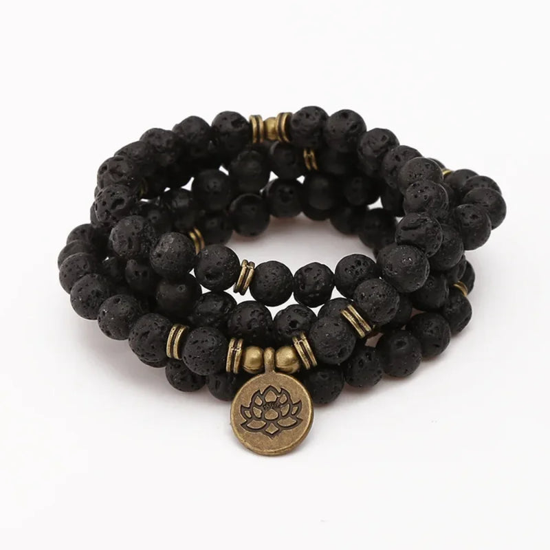 Lava Rock 108 Mala Beads - ALLORA JADE