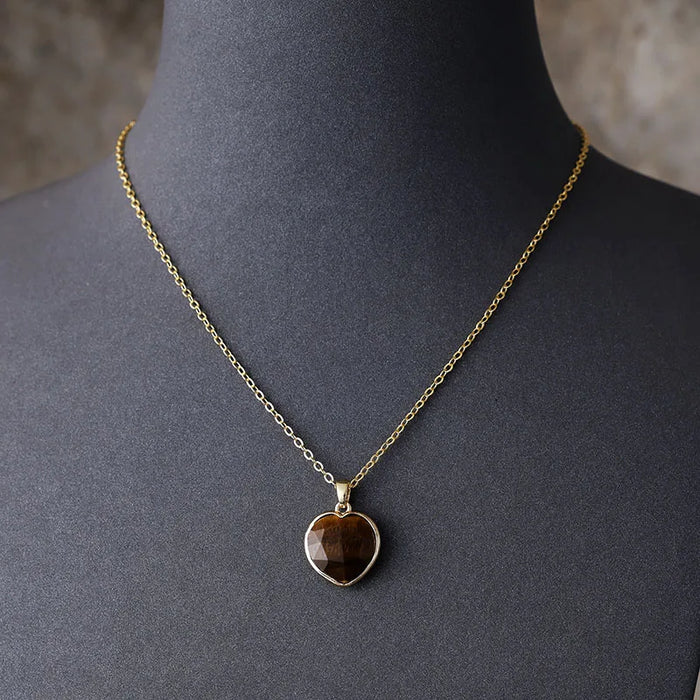 'Tiger Eye' Heart Pendant Necklace | ALLORA JADE