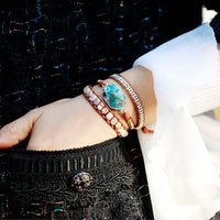 Earthy Jasper with Turquoise Charm Wrap Bracelet | ALLORA JADE
