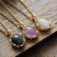 'Magarra' Amethyst Pendant Necklace - Womens Necklaces Crystal Necklace - Allora Jade