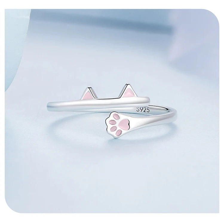 'Ears and Paw' Sterling Silver Ring | ALLORA JADE