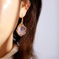 'Magarra' Amethyst Drop Earrings - Womens Earrings Crystal Earrings - Allora Jade