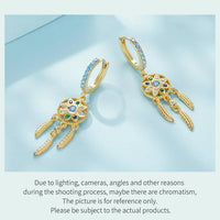 'Dreamcatcher' CZ & Sterling Silver Dangle Earrings - Sterling Silver Earrings - Allora Jade