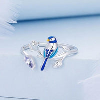'Blue Bird' Sterling Silver and CZ Ring - Sterling Silver Rings - Allora Jade