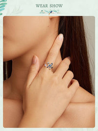 'Blue Bird' Sterling Silver and CZ Ring - Sterling Silver Rings - Allora Jade