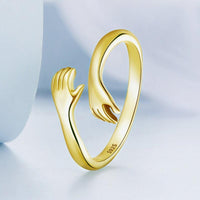 'Loving Hug' gold plated Sterling Silver Ring - Allora Jade