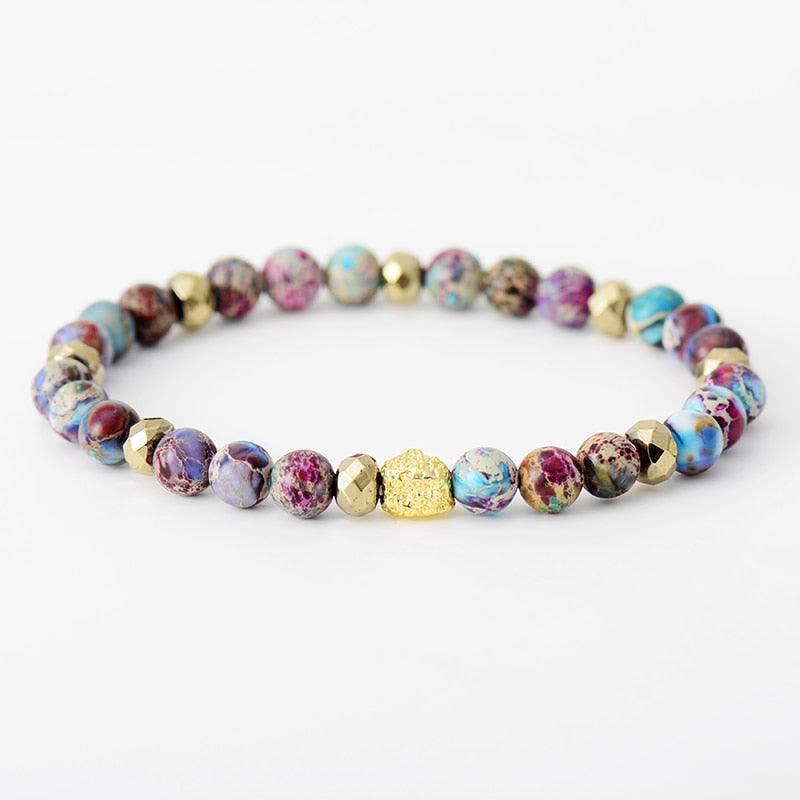 'Beads' Jasper Crystal Stretchy Bracelets Set - Allora Jade