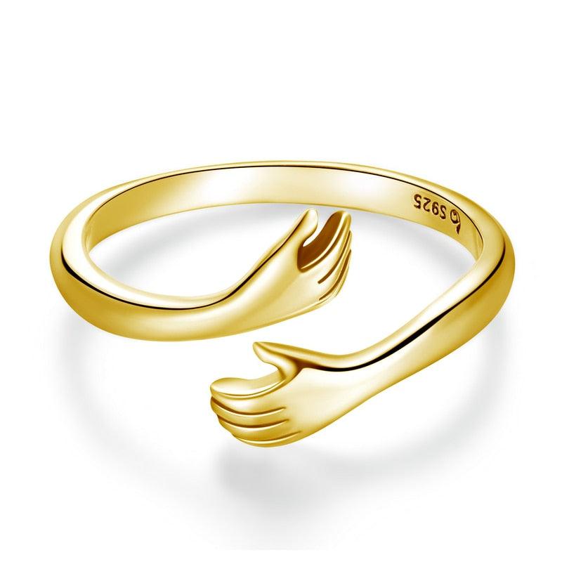 'Loving Hug' Gold plated Sterling Silver Ring - Allora Jade