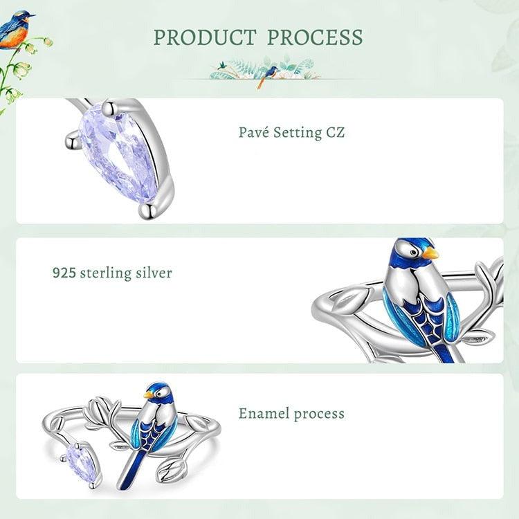 'Blue Bird' Sterling Silver and CZ Jewellery Set - Sterling Silver Jewellery Sets - Allora Jade