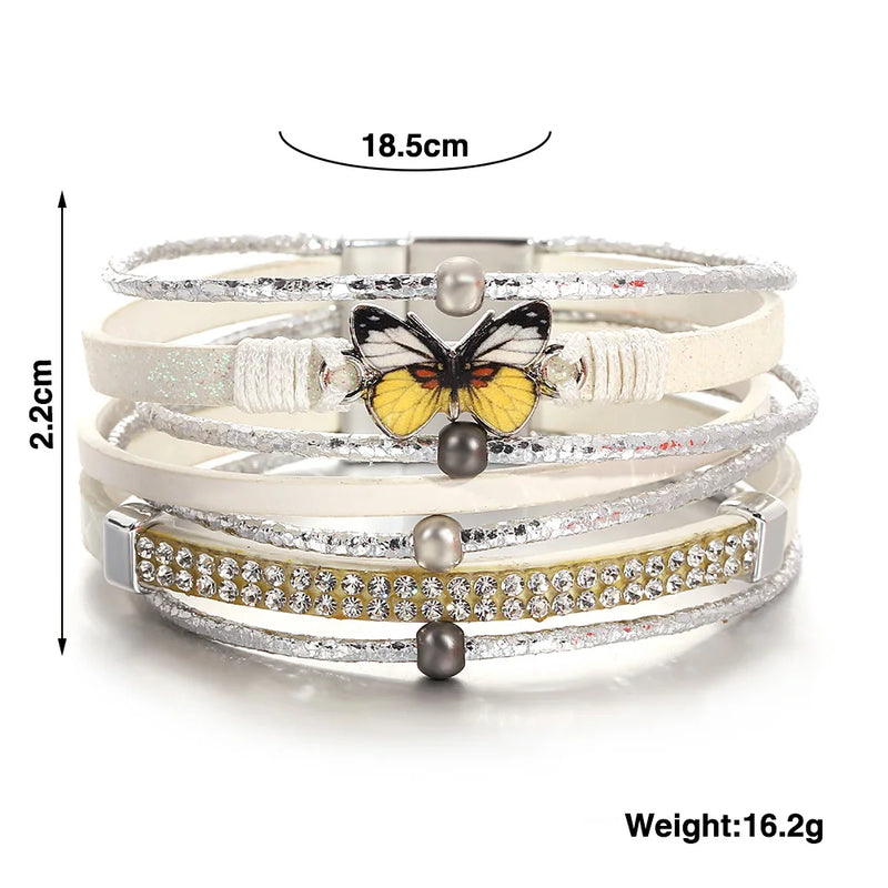 'Butterfly' Charm Cuff Bracelet | size guide | Allora Jade