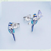 'Blue Bird' Sterling Silver and CZ Earrings - Allora Jade