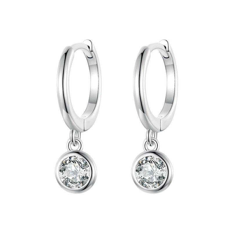 'Clear Drops' Sterling Silver and CZ Earrings - Sterling Silver Earrings - Allora Jade