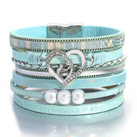 'Inspired Heart' Charm Cuff Bracelet - mint - Womens Bracelets - Allora Jade