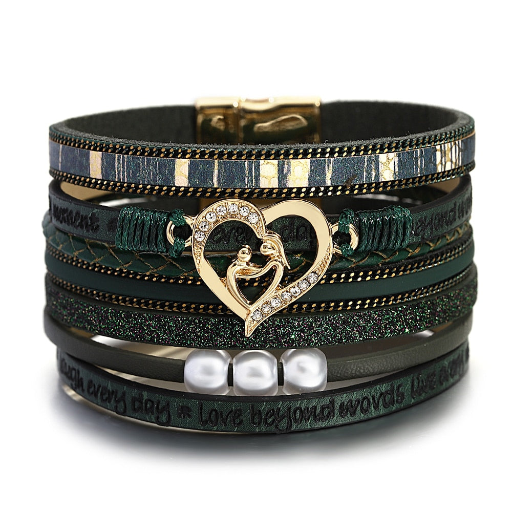 'Inspired Heart' Charm Cuff Bracelet | Allora Jade