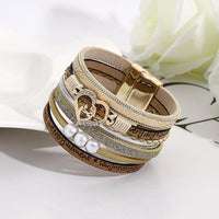 'Inspired Heart' Charm Cuff Bracelet - khaki - Womens Bracelets - Allora Jade
