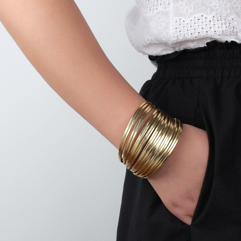 'Simple' Wide Cuff Bracelet - bronze - Womens Bracelets - Allora Jade