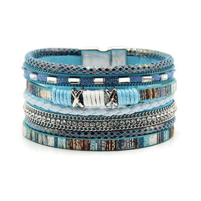 'Nunkeri' Cuff Bracelet - blue - Womens Bracelets - Allora Jade