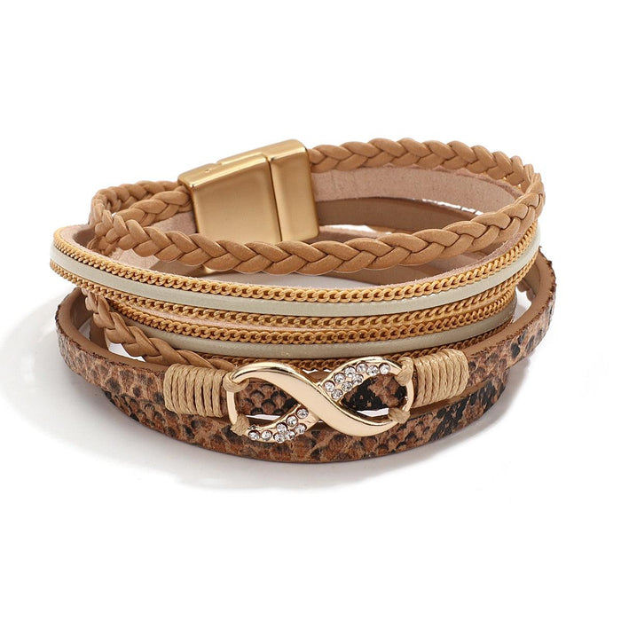 'Infinity' Charm Wrap Bracelet - khaki - Womens Bracelets - Allora Jade