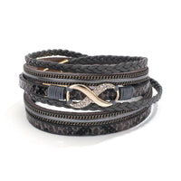 'Infinity' Charm Wrap Bracelet - grey - Womens Bracelets - Allora Jade