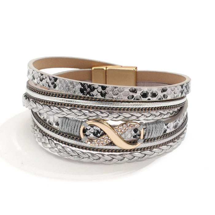 'Infinity' Charm Wrap Bracelet - silver - Womens Bracelets - Allora Jade