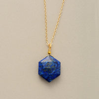 'Hexa' Lapis Lazuli Pendant Necklace - Allora Jade