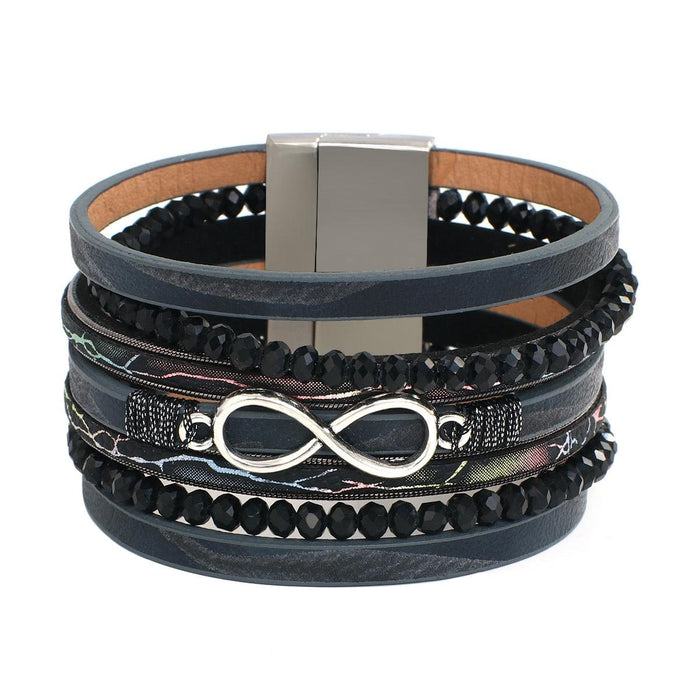 'Infinite' Charm Cuff Bracelet - black - Womens Bracelets - Allora Jade