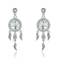 'Tree of Life Dream Catcher' CZ & Sterling Silver Earrings - Sterling Silver Earrings - Allora Jade