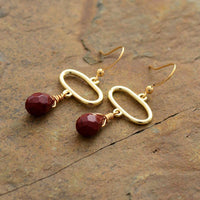 'Naata' Reddish Jasper Dangle Earrings - Womens Earrings Crystal Earrings - Allora Jade
