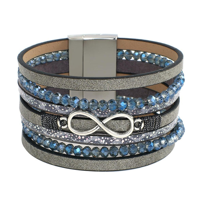 'Infinite' Charm Cuff Bracelet - grey | ALLORA JADE